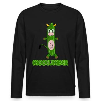 Gurken Kuh Moocumber Gurke - Männer Premium Bio Langarmshirt - Schwarz - Vorne - Nico (187cm)
