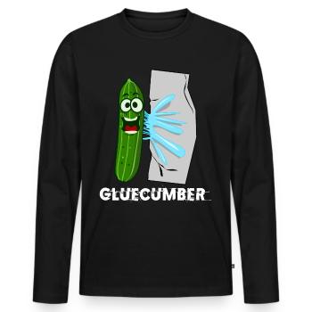 Cucumber with glue Gluecumber cucumbers - Men's Premium Organic Long Sleeve Shirt - black - Front - Nico (187cm)