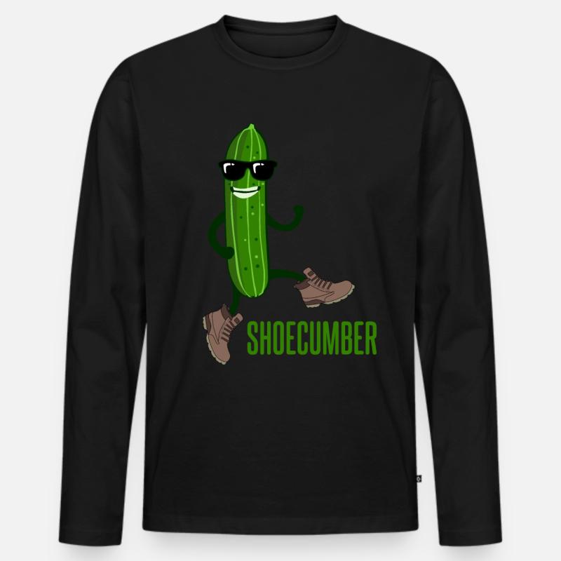 Gurke mit Schuhen Shoecumber Gurken - Männer Premium Bio Langarmshirt - Schwarz