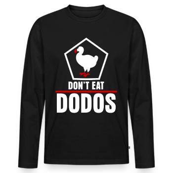 Dodo Vegan Veganer Dodos - T-shirt manches longues Premium bio Homme - noir - Devant - Nico (187cm)