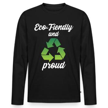 Eco-Friendly and Proud - Men's Premium Organic Long Sleeve Shirt - black - Front - Nico (187cm)