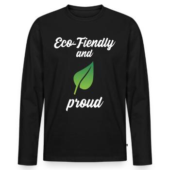 Eco-Friendly and Proud - Men's Premium Organic Long Sleeve Shirt - black - Front - Nico (187cm)