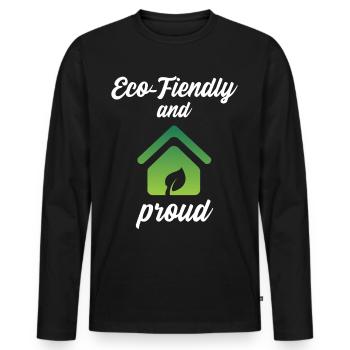 Eco-Friendly and Proud - Men's Premium Organic Long Sleeve Shirt - black - Front - Nico (187cm)