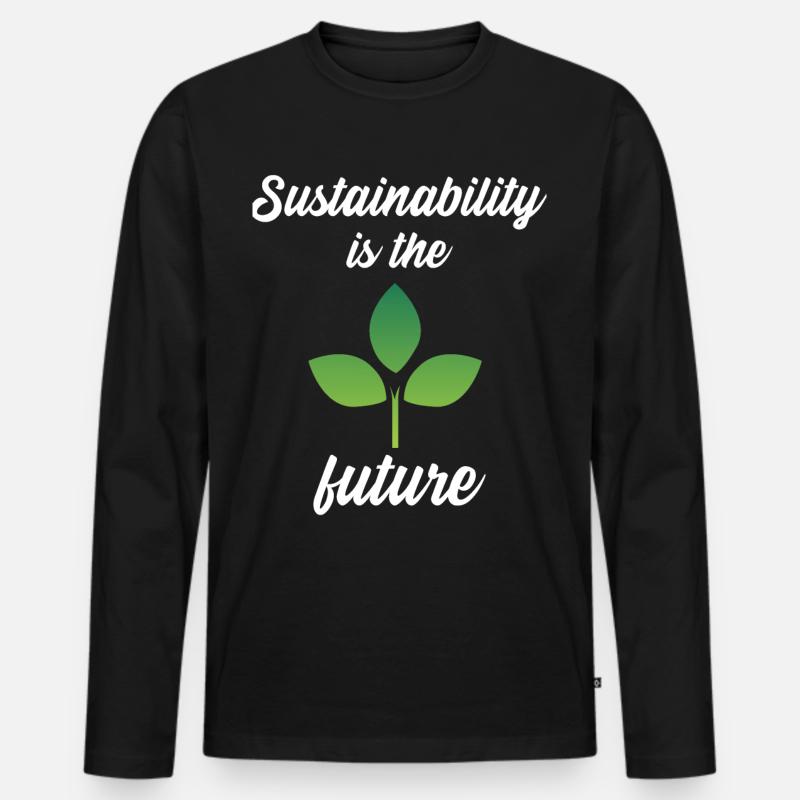 Sustainability is the future - Männer Premium Bio Langarmshirt - Schwarz