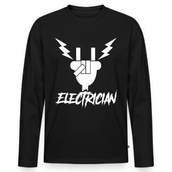 Électricien Électricien - T-shirt manches longues Premium bio Homme - noir - Devant - Nico (187cm)
