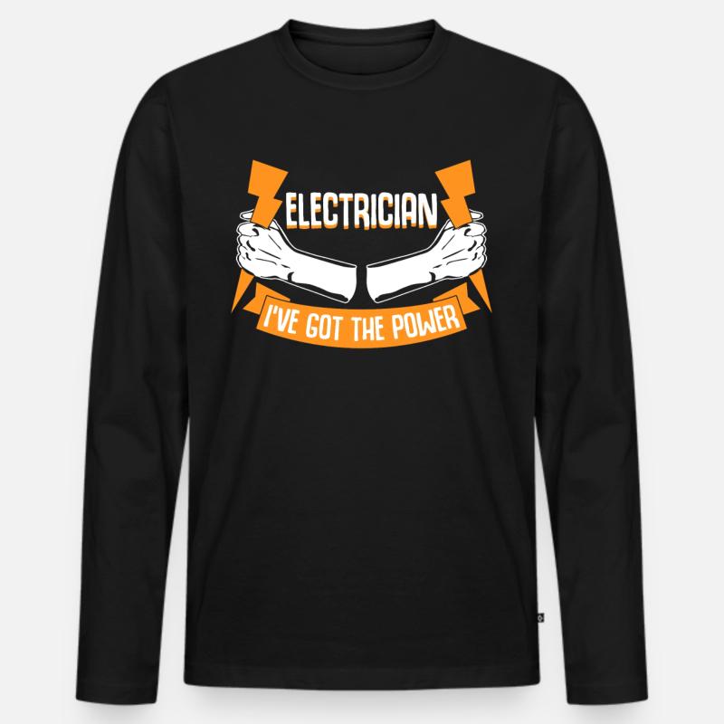Electrician Electrical Electrical Engineering - Men's Premium Organic Long Sleeve Shirt - black