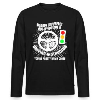 Driving instructor Saying joke driving school - Men's Premium Organic Long Sleeve Shirt - black - Front - Nico (187cm)