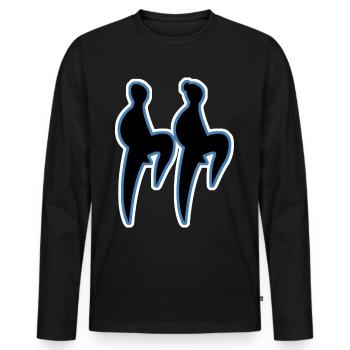 Boogie Woogie Retro Music Dancer Swing - Men's Premium Organic Long Sleeve Shirt - black - Front - Nico (187cm)