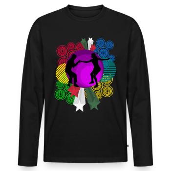 Boogie Woogie Retro Dancing Swing - Men's Premium Organic Long Sleeve Shirt - black - Front - Nico (187cm)