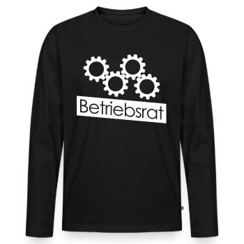 Betriebsrat Zahnräder Betriebsrätin - Männer Premium Bio Langarmshirt - Schwarz - Vorne - Nico (187cm)