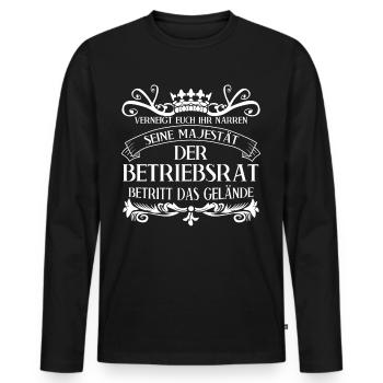 Betriebsrat Gewerkschaft Betriebsrätin - Männer Premium Bio Langarmshirt - Schwarz - Vorne - Nico (187cm)