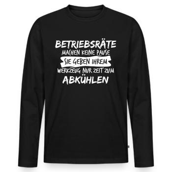 Betriebsrat lustig Spruch Betriebsrätin - Männer Premium Bio Langarmshirt - Schwarz - Vorne - Nico (187cm)