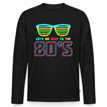 Années 80 1980 Party Disco Vintage Années 80 - T-shirt manches longues Premium bio Homme - noir - Devant - Nico (187cm)