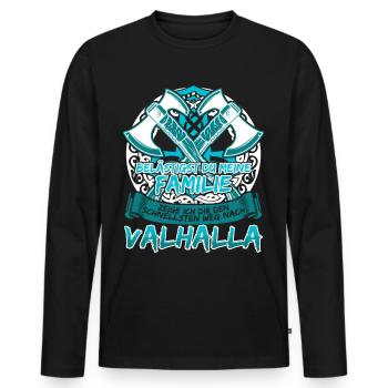 Schildmaid Wikinger Frau Berserker - Männer Premium Bio Langarmshirt - Schwarz - Vorne - Nico (187cm)