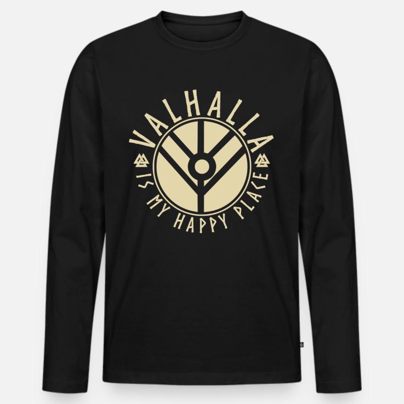 Wikinger Spruch - Männer Premium Bio Langarmshirt - Schwarz