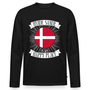 Hvide Sande Urlaub Dänemark - Männer Premium Bio Langarmshirt - Schwarz - Vorne - Nico (187cm)