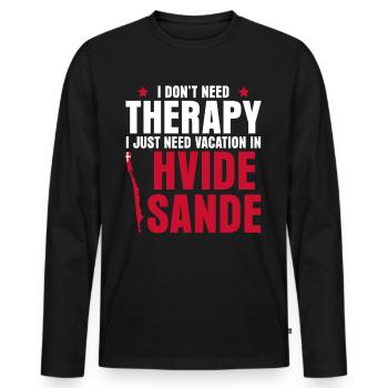 Hvide Sande Urlaub Dänemark - Männer Premium Bio Langarmshirt - Schwarz - Vorne - Nico (187cm)