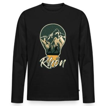 Rhön Wandern Klettern Rhöner Berge - Männer Premium Bio Langarmshirt - Schwarz - Vorne - Nico (187cm)
