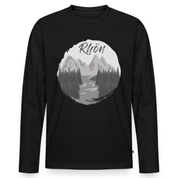 Rhön Randonnée Forêt Rivière Rhön Montagnes - T-shirt manches longues Premium bio Homme - noir - Devant - Nico (187cm)