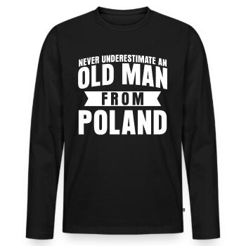 Poland Saying Polish - Men's Premium Organic Long Sleeve Shirt - black - Front - Nico (187cm)