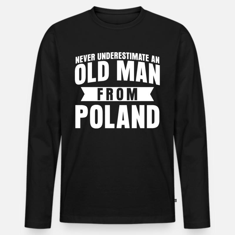 Polen Spruch Polnisch - Männer Premium Bio Langarmshirt - Schwarz