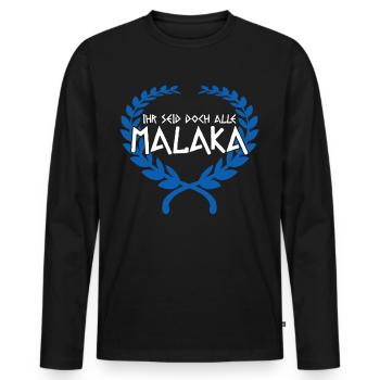Griechenland Malaka Grieche - Männer Premium Bio Langarmshirt - Schwarz - Vorne - Nico (187cm)