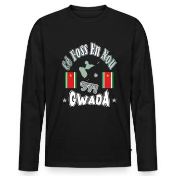 971 gwada ce foss en nou gwadloup - T-shirt manches longues Premium bio Homme - noir - Devant - Nico (187cm)