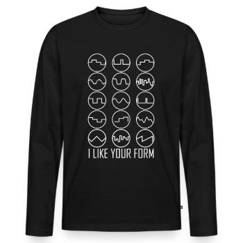 Synthesizer Synth Synthesizers - Männer Premium Bio Langarmshirt - Schwarz - Vorne - Nico (187cm)