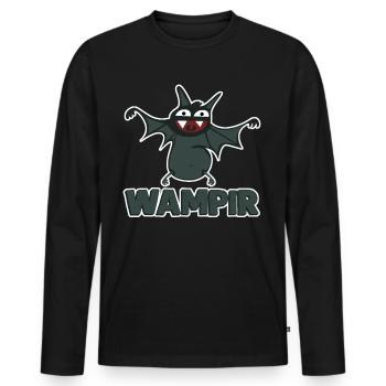 Vampir lustige dicke Fledermaus - Männer Premium Bio Langarmshirt - Schwarz - Vorne - Nico (187cm)