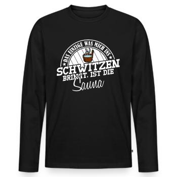 Sauna Witz Saunist Saunisten Saunieren - Männer Premium Bio Langarmshirt - Schwarz - Vorne - Nico (187cm)