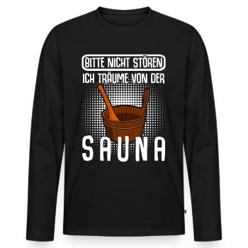 Sauna Saunist lustig Saunisten Saunieren - Männer Premium Bio Langarmshirt - Schwarz - Vorne - Nico (187cm)