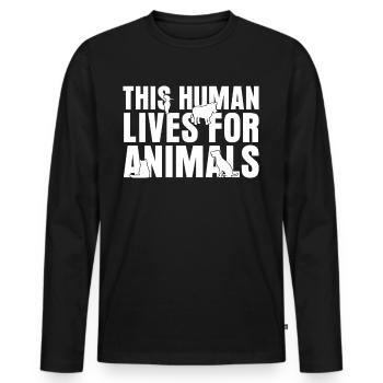 Tierarzt Tiermedizin Veterinär - Männer Premium Bio Langarmshirt - Schwarz - Vorne - Nico (187cm)
