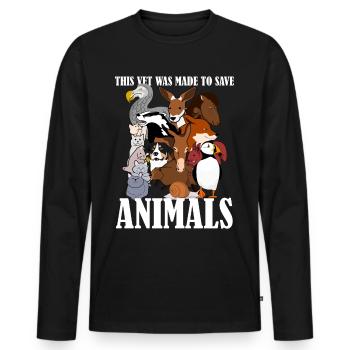 Tierarzt Tierärztin Tiermedizin - Männer Premium Bio Langarmshirt - Schwarz - Vorne - Nico (187cm)