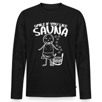 Sauna sauna saunaistes sauna - T-shirt manches longues Premium bio Homme - noir - Devant - Nico (187cm)