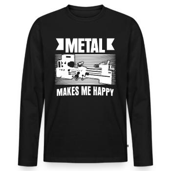 Chipper Lathe operator Cutting machine operator - Men's Premium Organic Long Sleeve Shirt - black - Front - Nico (187cm)