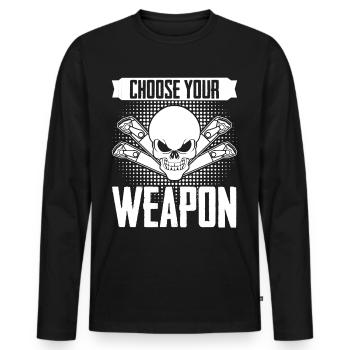 Cutting machine operator Lathe Chipper - Men's Premium Organic Long Sleeve Shirt - black - Front - Nico (187cm)