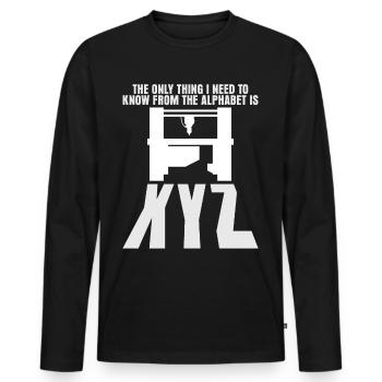 Chipper CNC milling machine - Men's Premium Organic Long Sleeve Shirt - black - Front - Nico (187cm)