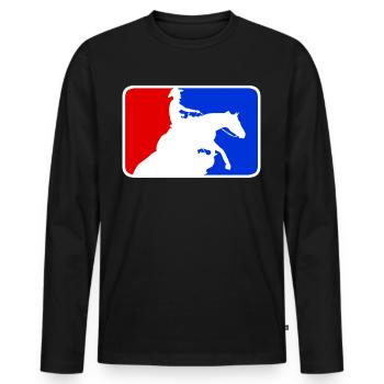 Reining Riding Rider Western Riding - Men's Premium Organic Long Sleeve Shirt - black - Front - Nico (187cm)