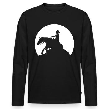Reining Moon Riding Western Riding - Men's Premium Organic Long Sleeve Shirt - black - Front - Nico (187cm)