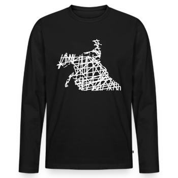 Reining Western Riding Riding Rider - Men's Premium Organic Long Sleeve Shirt - black - Front - Nico (187cm)
