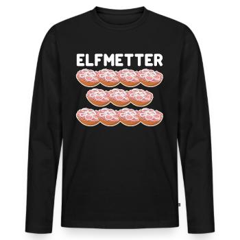 Mettbrötchen Elfmetter Mettigel Mett - Männer Premium Bio Langarmshirt - Schwarz - Vorne - Nico (187cm)