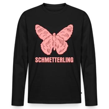 Hackfleisch Schmetterling Mett - Männer Premium Bio Langarmshirt - Schwarz - Vorne - Nico (187cm)
