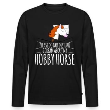 Hobbyhorse Sleeping Hobby Horse - Men's Premium Organic Long Sleeve Shirt - black - Front - Nico (187cm)