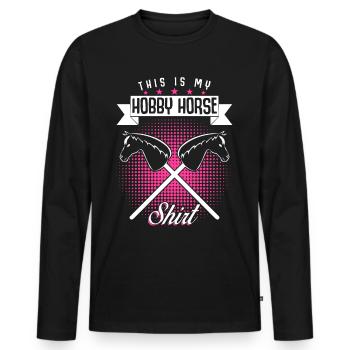 Hobby Equitation Hobby Horsing - T-shirt manches longues Premium bio Homme - noir - Devant - Nico (187cm)