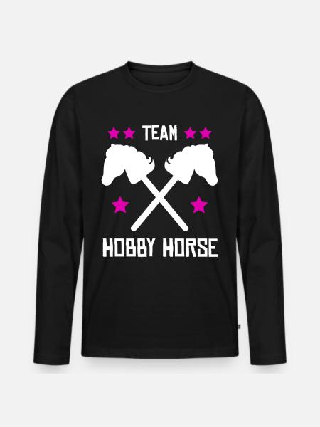Hobby Horse Team Hobby Horsing - Männer Premium Bio Langarmshirt - Schwarz