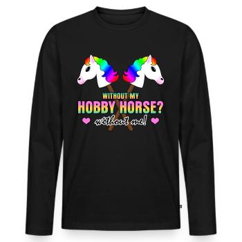 Hobby Horse funny Joke Hobby Horsing - Men's Premium Organic Long Sleeve Shirt - black - Front - Nico (187cm)