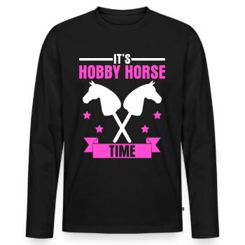 Hobby Cavalier Hobby Horsing - T-shirt manches longues Premium bio Homme - noir - Devant - Nico (187cm)