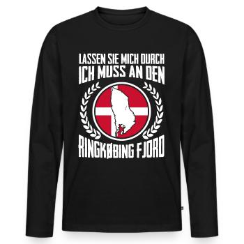 Ringkøbing Fjord Flagge Dänemark - Männer Premium Bio Langarmshirt - Schwarz - Vorne - Nico (187cm)