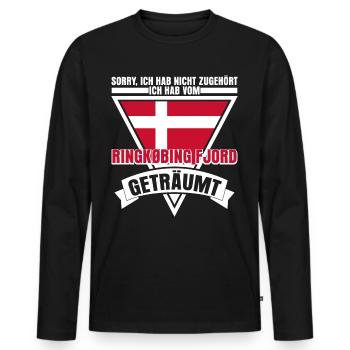 Ringkøbing Fjord Witz Flagge Dänemark - Männer Premium Bio Langarmshirt - Schwarz - Vorne - Nico (187cm)