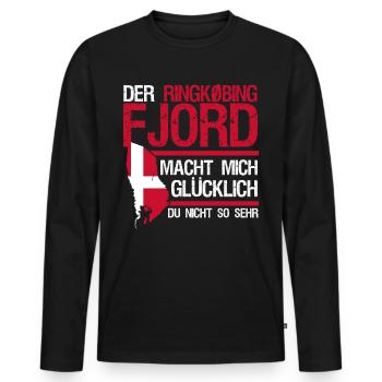 Ringkøbing Urlaub Flagge Dänemark - Männer Premium Bio Langarmshirt - Schwarz - Vorne - Nico (187cm)